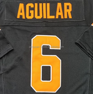 Siap untuk dikirim Joey Aguilar hitam kualitas terbaik dijahit Jersey sepak bola kampus Amerika - Product Image 2