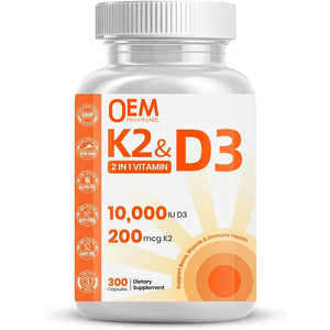 Oem 10000 IU vitamin <span class=keywords><strong>D3</strong></span> <span class=keywords><strong>K2</strong></span> dầu Viên nang Softgels 2 trong 1 Vitamin <span class=keywords><strong>D3</strong></span> <span class=keywords><strong>K2</strong></span> bổ sung hỗ trợ xương, Tim & sức khỏe miễn dịch - Product Image 1
