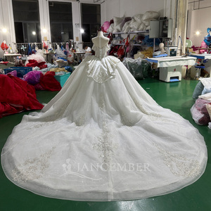 Mc055 Off Shoulder <b>Wedding</b> <b>Dress</b> Corset Boned Bodice <b>Silver</b> Crystal Sequin Lace Applique Sparkling Tulle Jancember - Product Image 6