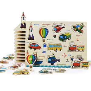 Puzzle 3D in Legno Montessori con Figure di Animali Cartoon e <span class=keywords><strong>Alfabeto</strong></span>, Giochi da Tavolo Educativi per Bambini dai 2 ai 7 Anni - Product Image 3