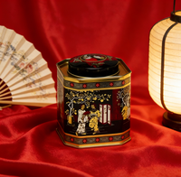 Boîte en fer blanc carrée vintage de qualité alimentaire JH Professional pour thé, café, promotion et souvenirs de voyage