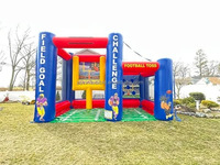 Grand jeu de football gonflable avec but et souffleur, jeu de tir au football gonflable