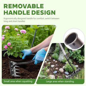 Râteau à 8 dents de haute qualité, outils à main en acier au manganèse, pour la plantation de pin, la culture des fleurs, outils agricoles durables - Product Image 4