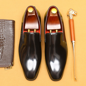 British business casual leather <b>shoes</b> - genuine leather, soft leather, painted leather, shiny finish - formal men's <b>shoes</b> - Product Image 1