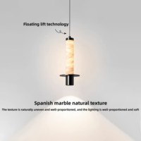Lustre moderne minimaliste naturel espagnol en albâtre porche Bar lumières décoratives chambre à coucher lustre de chevet lampe centrale intelligente