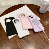 Coque de téléphone magnétique étanche en silicone liquide à motif vague d'eau personnalisé pour iPhone 18 17 16 Pro Max avec protection d'appareil photo