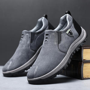 Zapatillas deportivas casuales de cuero de caña baja para hombre al por mayor de fábrica con forro de malla de ante, estilo para caminar - Product Image 4