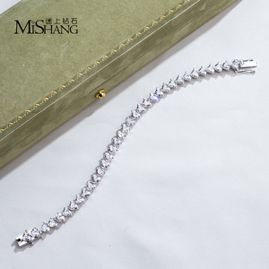 Joyería Personalizada MSB-644, Cadena de Pulsera de Diamantes de Laboratorio en Forma de Trillón, Oro de 18K - Product Image 2