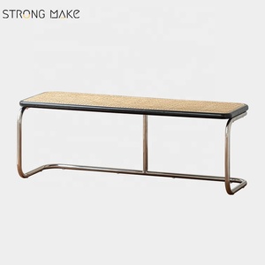 Banc pour changer les chaussures en rotin de jardin moderne pour <span class=keywords><strong>lit</strong></span> de salon banc en bois de rotin tissé marocain en acier - Product Image 4
