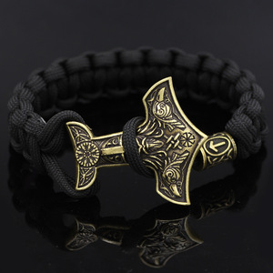 Pulsera Vikinga Cuervo Vegvisir Brujula Runa Nordica Trenzada Cadena Hombre Unisex <span class=keywords><strong>Bronce</strong></span> Antiguo Joyeria Venta Por Mayor - Product Image 3