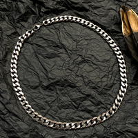 Collier chaîne cubaine en acier inoxydable argenté avec fermoir mousqueton pour hommes et femmes, bijoux hip-hop streetwear et superposition