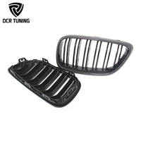 Calandre avant double lamelles en fibre de carbone à clipser pour BMW Série 2 F22 F87 M2, grille d'aération de pare-chocs avant