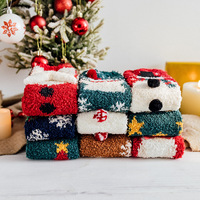 Vente en gros 3 paires chaussettes de noël chaudes d'hiver pour femmes avec boîte cadeau