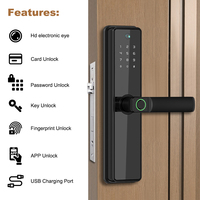 Cerradura Inteligente Zigbee con Huella Dactilar, Contraseña, WiFi, App, Entrada sin Llave Biométrica, Cerrojo Inteligente para Control de Acceso en Hogares, Hoteles, de Acero/Aluminio
