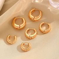 Juego de Pendientes de Aro con Clip Chapados en Oro para Cartílago, Pendientes Gruesos sin Perforación para Mujer, Joyería Minimalista de Verano