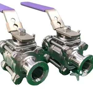 Sanitary Steel Manual Welded 3 Pc Ball Valve Manufacturer 1.5 Inch To 6 Inch