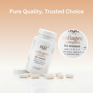 Complexo de Colágeno OEM/ODM para Mulheres Tipos I, II, III, V, X com Biotina, Vitamina <span class=keywords><strong>C</strong></span> e Ácido Hialurônico Suplemento Dietético 60 <span class=keywords><strong>C</strong></span>ápsulas - Product Image 2