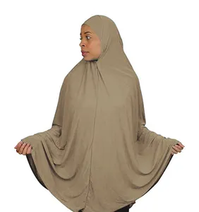 黑色谦虚连衣裙穆斯林妇女吉尔巴布一件khimar祈祷头巾abaya材料迪拜开斋节
