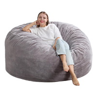Fauteuil pouf moderne extensible avec grand couvre-housse pour salon intérieur