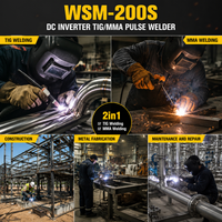 JUBA Nouvelle machine à souder portable à onduleur TIG/MMA WSM-200S avec fonction pulsée, cycle de service de 60 %, 230 V 7 kVA