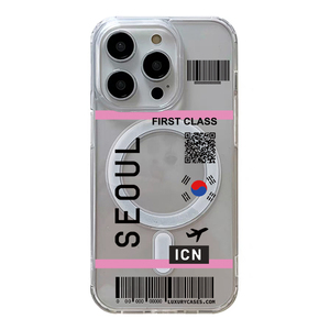 Custodia per iPhone con Motivo Biglietto Aereo <span class=keywords><strong>New</strong></span> <span class=keywords><strong>York</strong></span>-Londra, Compatibile con iPhone 11 12 13 14 15 16 17 Pro MAX, Magnetica e Trasparente - Product Image 6