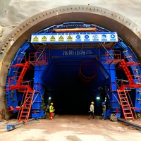 Chariot de revêtement sur mesure pour la construction de tunnels ferroviaires en béton avec plaques d'acier industrielles combinées