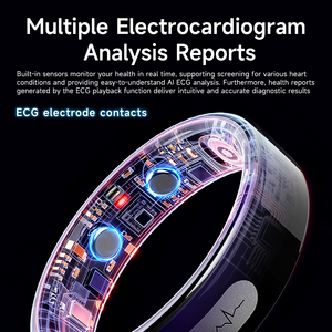 แหวนสมาร์ทติดตามสุขภาพ ECG ปี 2026 หน้าจอสัมผัส GPS สแตนเลส วัดอัตราการเต้นของหัวใจ วัดออกซิเจนในเลือด ควบคุมผ่านแอป กันน้ำ IP68 - Product Image 5