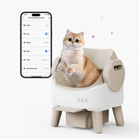 Intelligente Automatische Katzentoilette Selbstreinigend Oben Offen Große Kapazität Automatische Katzentoilette mit App-Steuerung für Mehrere Katzen