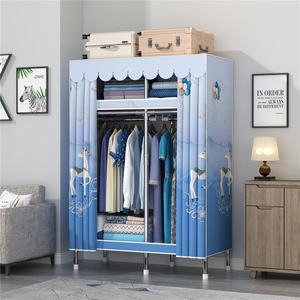 Armoire <span class=keywords><strong>de</strong></span> rangement en tissu pliable, Simple et moderne pour garde-robe, bricolage, installation facile, renforcement - Product Image 4