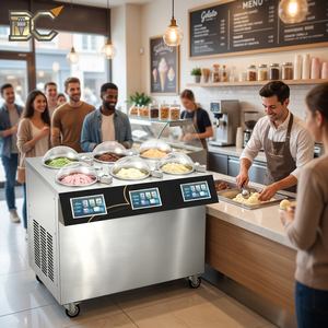 Máquina de helados vertical de 8 cilindros de 5.5L con certificación CE/ETL, máquina comercial italiana para hacer helados duros. - Product Image 2