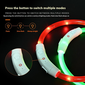 <span class=keywords><strong>Collar</strong></span> de perro gato con luz LED intermitente recargable por USB, cinta de Material de fibra óptica de calidad de estilo lujoso, plástico sólido - Product Image 6