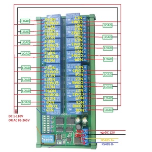 R4D3B16โมดูลรีเลย์โมดูล RTU แบบ RS485กล่องขยาย10A 16CH DC 12V B423 - Product Image 6