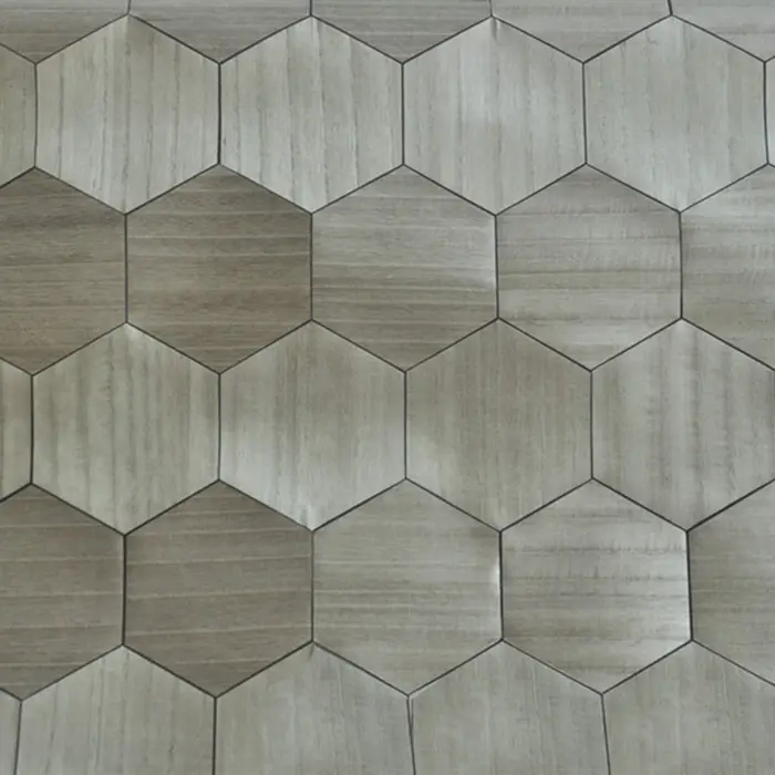2019 New Color Hexagon Wood Veener Wallpaper Unique Modern Design Wallpaper