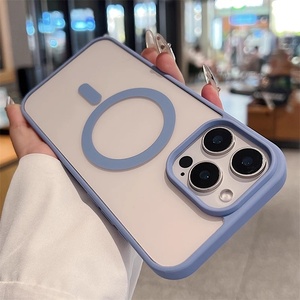 Funda Transparente para Teléfono con Borde Color Macaron, Resistente a Impactos y Caídas, Carga Magnética, Silicona y PC, para 12 13 14 15 16 17 18 - Product Image 2