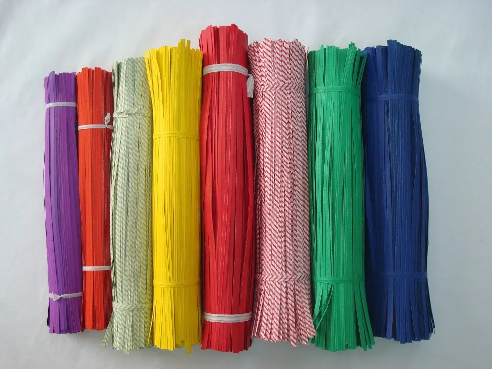 फैक्टरी आपूर्तिकर्ता 10cm रंगीन प्लास्टिक मोड़ टाई/सील टाई/मुड़ पैकिंग/बैग closures