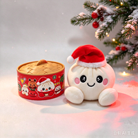 Poupée en peluche en forme de boulette de Noël, jouet souple à presser, jouet anti-stress de dessin animé, jouet de décompression, coffret cadeau