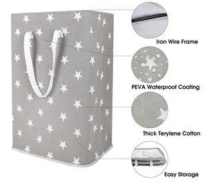 Custom Waterproof Square Cube Cotton <strong>Linen</strong> Collapsible Storage Hamper Large Laundry <strong>Basket</strong> - Product Image 3