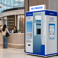 Mesin Foto ID Layanan Mandiri Komersial, Kios Foto Paspor dengan Printer Layar Sentuh untuk Pusat Visa, Bandara, Mal