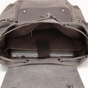 Sac à dos en toile vintage personnalisé, sac d'affaires <span class=keywords><strong>de</strong></span> voyage tendance, sac pour ordinateur, cordon <span class=keywords><strong>de</strong></span> serrage, polyester, capacité 36-55L, sangle à coussin d'<span class=keywords><strong>air</strong></span> - Product Image 5