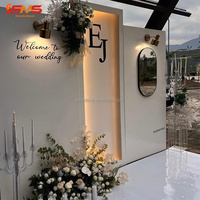 Panneau de bienvenue pour mariage SMS, toile de fond murale, ensemble d'arche carrée en acrylique LED pour événements de mariage, décoration de fête