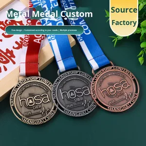 Medaglia in Metallo Personalizzata di Grandi Dimensioni, Premi per Eventi Sportivi, Targhetta Appesa Placcata Oro con Incisione Personalizzata, Produzione di Distintivi per Bambini - Product Image 2