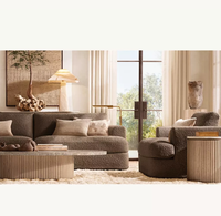 Canapé d'angle modulable en tissu en forme de L, style nordique européen, pour salon, avec rembourrage en éponge