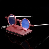 Sunbest 6032 TR90 Porte-clés Lunettes de Lecture Portable Pliant Télescopique Jambes Cadre Bleu Lumière Blocage Presbyte Verre Rouge Gris