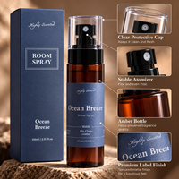 Bouteille en plastique ambrée de 100 ml avec étiquette privée personnalisée, vaporisateur d'ambiance, parfum d'intérieur longue durée, désodorisant pour hôtel et salon