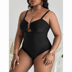Nouveau <span class=keywords><strong>grande</strong></span> <span class=keywords><strong>taille</strong></span> grand poids une pièce Bikini couleur unie creux mince licou dos nu Sexy <span class=keywords><strong>maillot</strong></span> <span class=keywords><strong>de</strong></span> <span class=keywords><strong>bain</strong></span> - Product Image 3