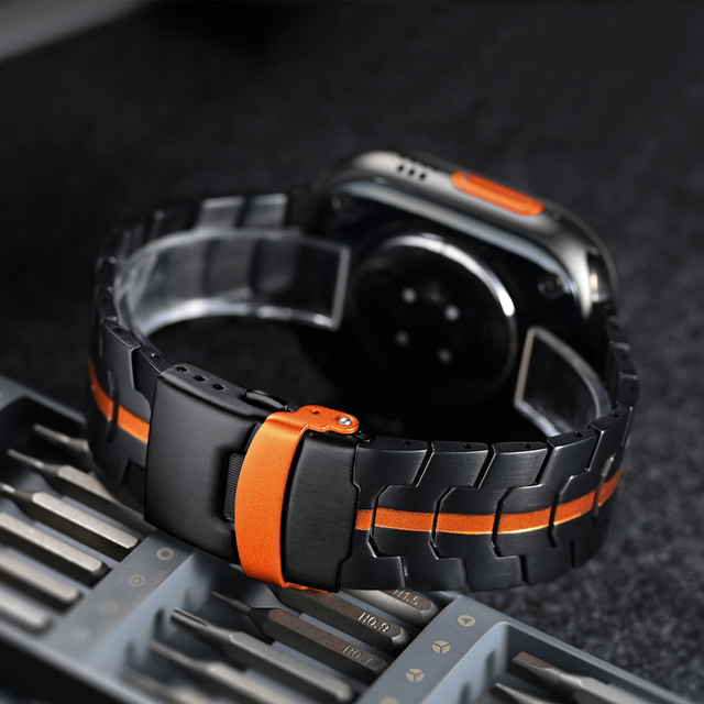 Titianum Watch Accessories Strap Fashion Design Metal Stainless Steel Adjustable Watch Band for Smart Watch Ultra 45 46 49mm