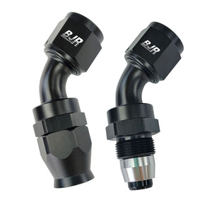 Pièces automobiles BJR, embouts <span class=keywords><strong>de</strong></span> <span class=keywords><strong>tuyau</strong></span> en aluminium noir universels à 45 degrés AN6 AN8 AN10 AN12 peints en PTFE pour système <span class=keywords><strong>de</strong></span> carburant - Product Image 1