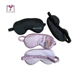 Masque de sommeil en soie Stella Hair, noir et rose, avec sangle élastique, occultant la lumière, style uni, emballage OEM ODM - Product Image 4