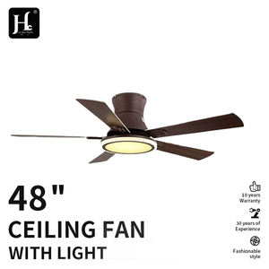 Ventilador de techo LED decorativo moderno de 48 pulgadas con aspas de madera contrachapada, montado en la pared, con control remoto, de fábrica OEM. - Product Image 2