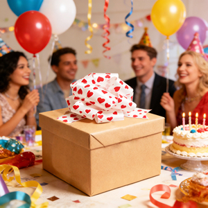 Fiocco Decorativo per San Valentino, Nastro con Pompon da 5,5 Pollici, Fiocco a Strappo per Decorazioni di Matrimoni, Compleanni e Festa della Mamma - Product Image 6